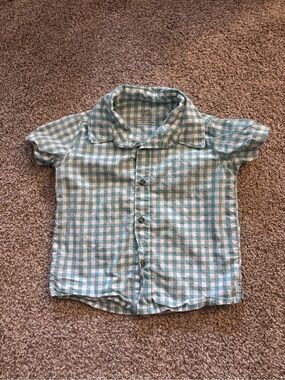 Carter’s Button-Down Shirt - Light Blue Gingham 18M